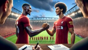 Liverpoolin tähtipelaajat Mohamed Salah ja Virgil van Dijk keskellä jatkosopimusneuvotteluja, tärkeä hetki seuran tulevaisuudelle.