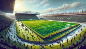 AC Oulun ja Ilveksen pelaajat taistelevat pallosta harjoitusottelussa Tammelan Stadionilla.