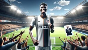 FF Jaron uusi hyökkääjä Kerfala Cissoko esittäytyy joukkueelle.