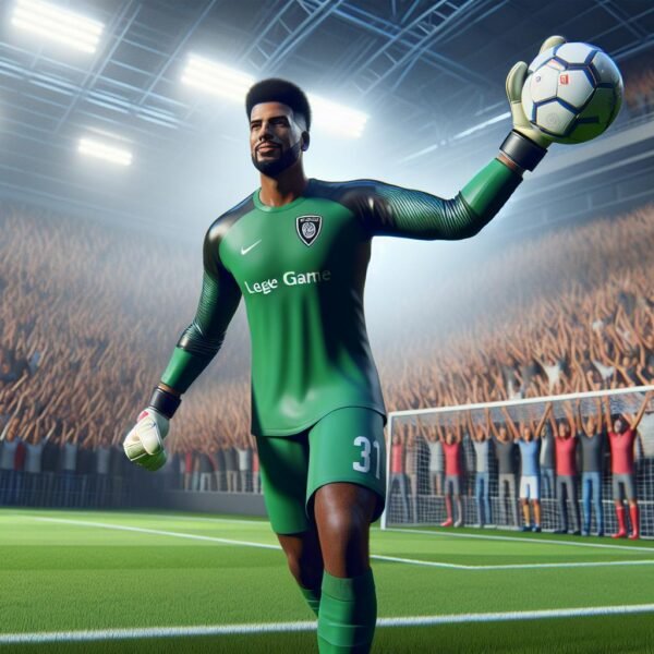 Bayer Leverkusenin maalivahti Lukas Hradecky juhlimassa torjuntaa Bundesliiga-ottelussa.