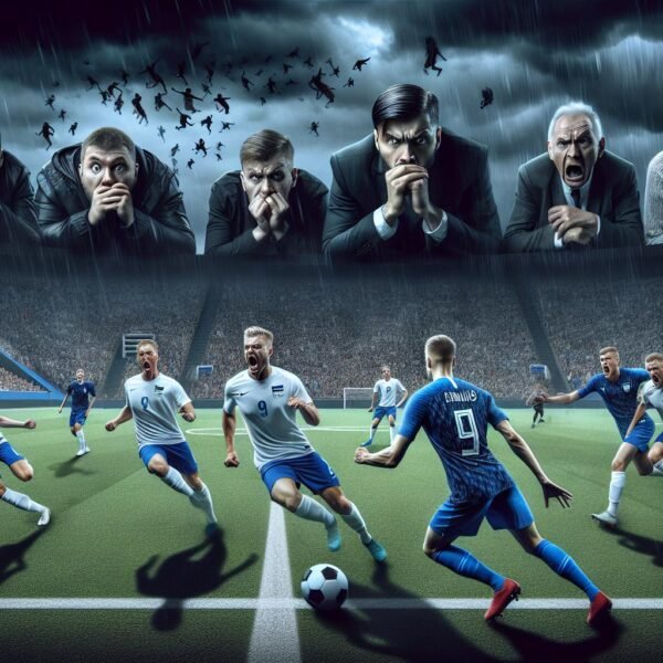 Suomen jalkapallomaajoukkue pelaamassa MM-karsintaottelua Liettuaa vastaan Kaunasissa.