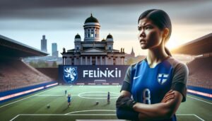 Ville Tikkanen Huuhkajien harjoituksissa valmistautumassa maaotteluihin.