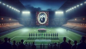 FC Interin pelaajat kunnioittavat Anneli Håkansia kauden avausottelussa KuPSia vastaan Veritas Stadionilla