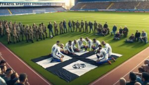 Valkeakosken Hakan fanikatsomo Veikkausliigan ottelussa, jossa kyseenalainen lakana herätti kohun ja johti keskusteluun jalkapalloyhteisön vastuullisuudesta