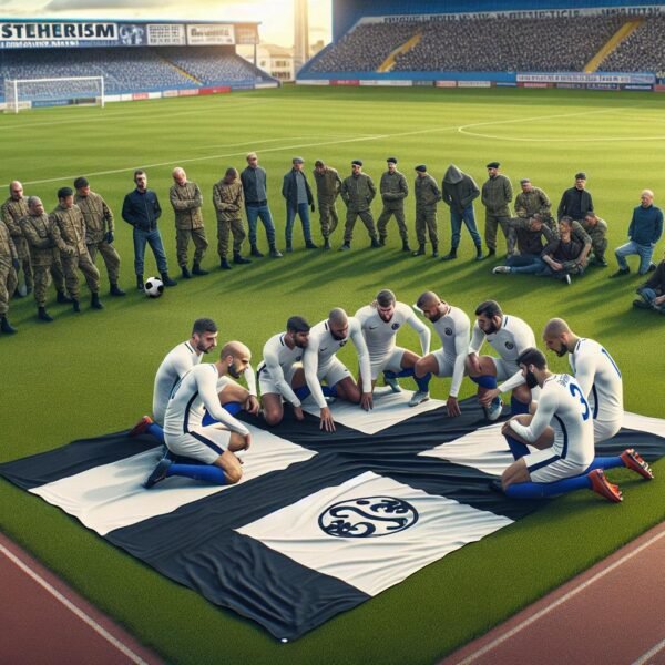 Valkeakosken Hakan fanikatsomo Veikkausliigan ottelussa, jossa kyseenalainen lakana herätti kohun ja johti keskusteluun jalkapalloyhteisön vastuullisuudesta