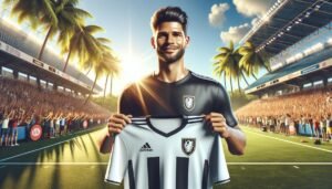 Lionel Messi juhlistamassa maalia Inter Miamin paidassa, viitaten hänen mahdolliseen jatkosopimukseensa MLS-seuran kanssa