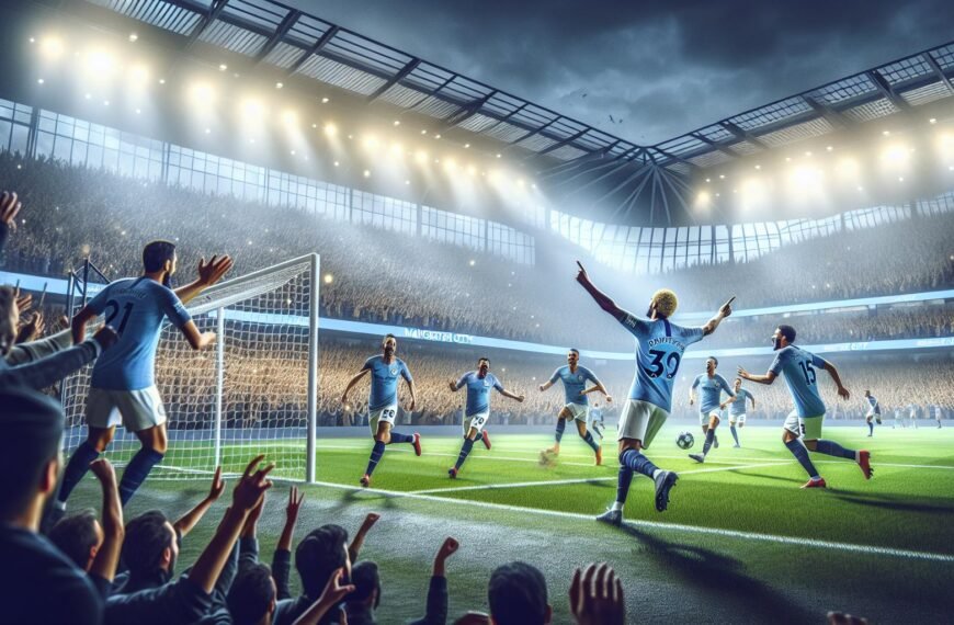Erling Haaland juhlii maaliaan Manchester Cityn edetessä FA Cupin välieriin ottelussa Bournemouthia vastaan.
