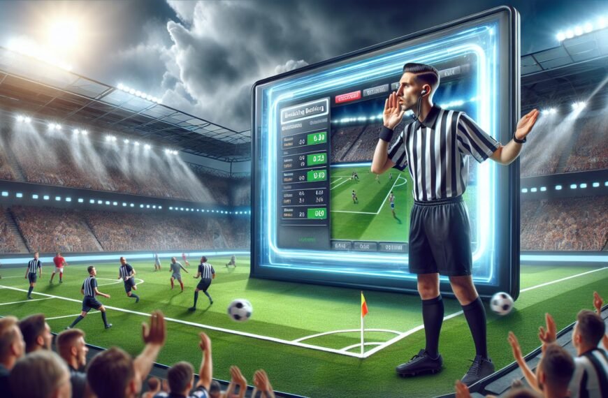 VAR-tuomari tarkastelee videokuvaa Bulgarian liigapelissä, taustalla käynnissä jalkapallo-ottelu