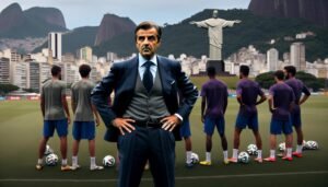 Carlo Ancelotti esittäytyy uutena Brasilian maajoukkueen päävalmentajana jalkapallon suurturnausten kynnyksellä