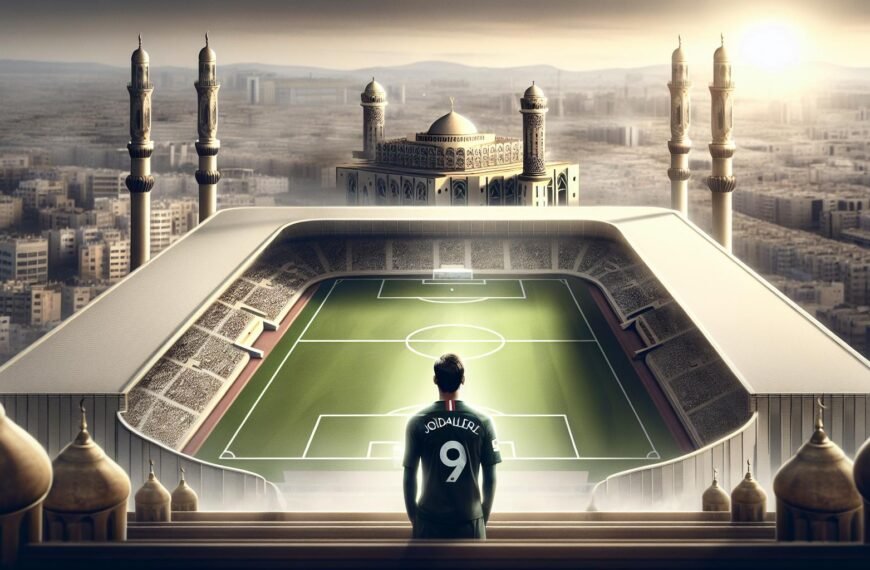 Cristiano Ronaldo pitelee Al-Nassr FC:n pelipaitaa virallisessa esittelytilaisuudessa Saudi-Arabiassa joulukuussa 2022, ilmentäen hänen siirtonsa merkitystä kansainväliselle jalkapallolle.