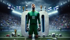 Lukas Hradecky valmistautuu sadanteen maaotteluunsa Suomen jalkapallomaajoukkueen maalivahtina Olympiastadionilla Hollantia vastaan