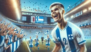 Pikkuhuuhkajat juhlivat maaliaan EM-kisojen ottelussa Hollantia vastaan – historiallinen 2-0 voitto nosti Suomen U21-jalkapallomaajoukkueen kisojen yllättäjäksi.