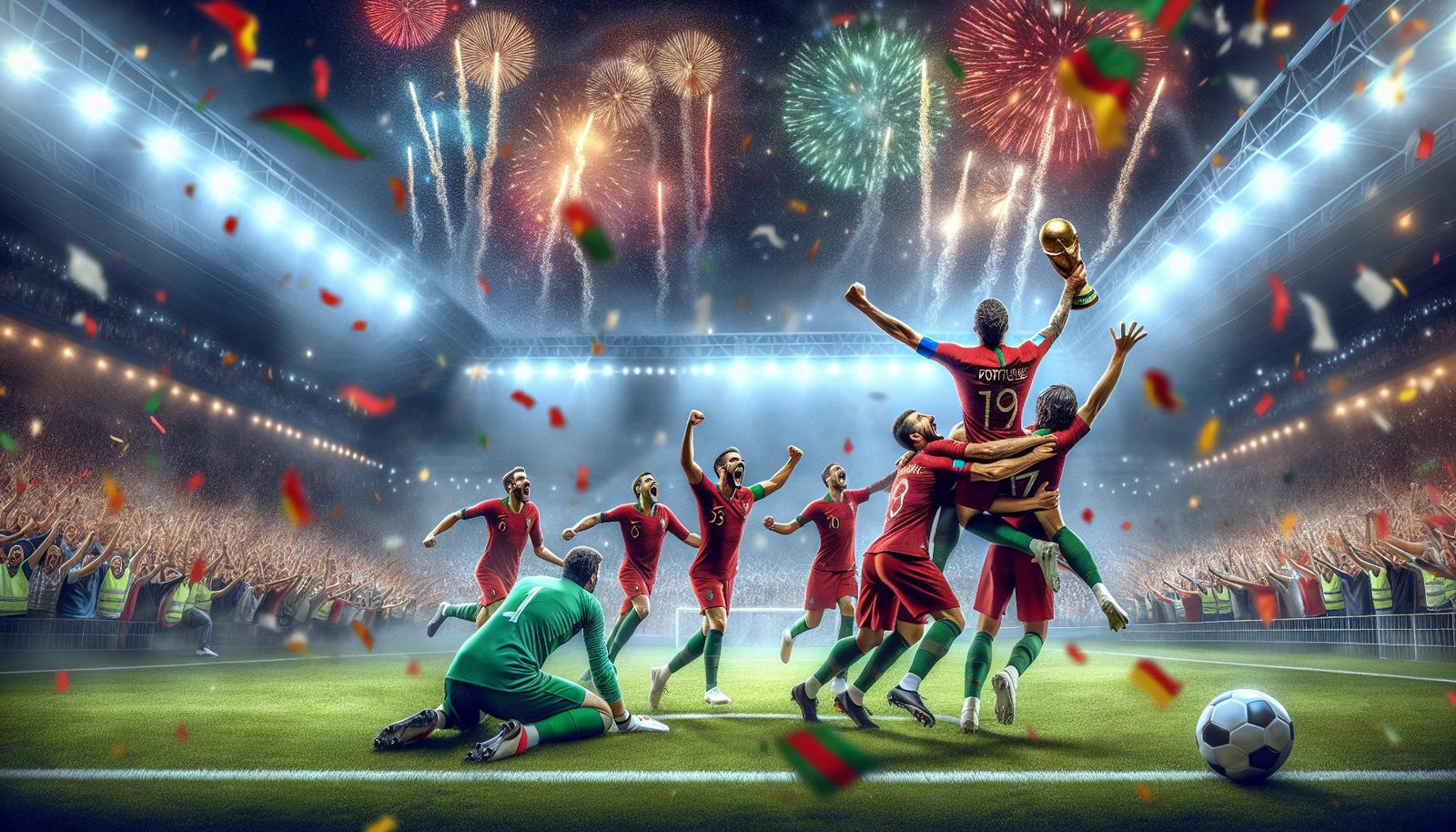 Portugali juhlii voittoaan Kansojen liigan finaalissa Espanjaa vastaan dramaattisen rangaistuspotkukilpailun jälkeen