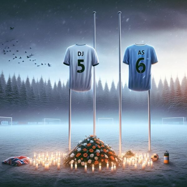 Diogo Jotan muistopaikka Anfieldin edustalla, kukkia ja kynttilöitä kunnioittamassa Liverpoolin tähtipelaajan muistoa traagisen auto-onnettomuuden jälkeen.