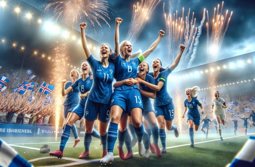 Suomen naisten jalkapallomaajoukkue Helmarit juhlivat historiallista voittoa Islannista EM-kisojen avausottelussa Sveitsissä 2024