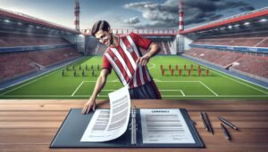 Nico Williams juhlimassa jatkosopimustaan Athletic Bilbaon paidassa stadionin edessä