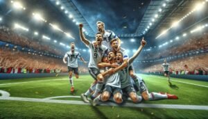 Saksan Lea Schüller tuulettaa voittomaaliaan Tanskaa vastaan naisten EM-ottelussa