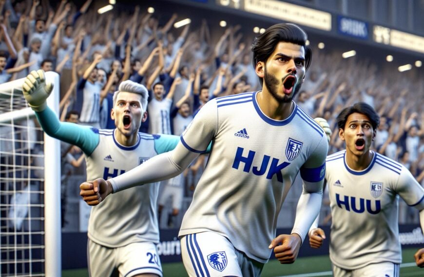 HJK:n kapteeni Alex Ring juhlii ratkaisevaa maalia AC Oulua vastaan Suomen Cupin välieräottelussa, joka vei HJK:n finaaliin.