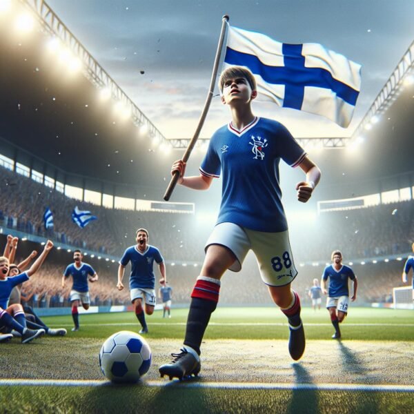 Oliver Antman juhlii onnistunutta debyyttiään Glasgow Rangersin paidassa Mestareiden liigan karsintaottelussa.