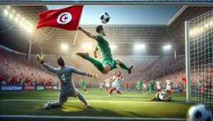 Tunisian jalkapallomaajoukkue juhlii voittoa ja MM-kisapaikkaa 2026 Pohjois-Amerikassa