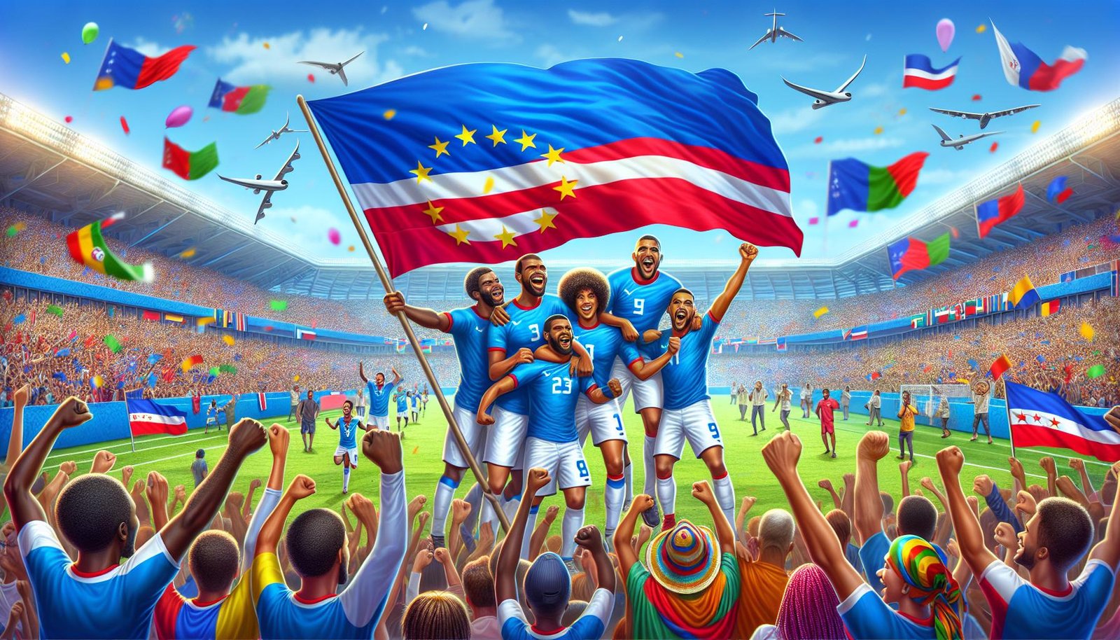 Kap Verden jalkapallomaajoukkue juhlii historiallista MM-kisapaikkaa