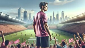 Lionel Messi juhlii maalia Inter Miamin paidassa jatkosopimuksen varmistuttua vuoteen 2028 saakka