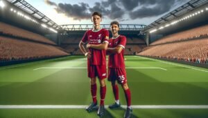 Florian Wirtz Liverpoolin paidassa kentällä pettynyt ilme kasvoillaan, symboloiden siirtohinnan ja odotusten välistä ristiriitaa.