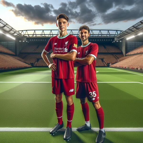 Florian Wirtz Liverpoolin paidassa kentällä pettynyt ilme kasvoillaan, symboloiden siirtohinnan ja odotusten välistä ristiriitaa.