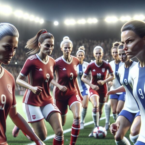 Suomen U23-naisten maajoukkue kamppailemassa Tanskaa vastaan Järvenpäässä pelatussa jalkapallo-ottelussa kesäkuussa, jossa nähtiin tiukkaa puolustuspelaamista ja nopeita vastahyökkäyksiä.