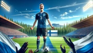 FC Interin puolustaja Jussi Niska ensimmäistä kertaa Huuhkajien paidassa valmistautumassa debyyttiotteluunsa.