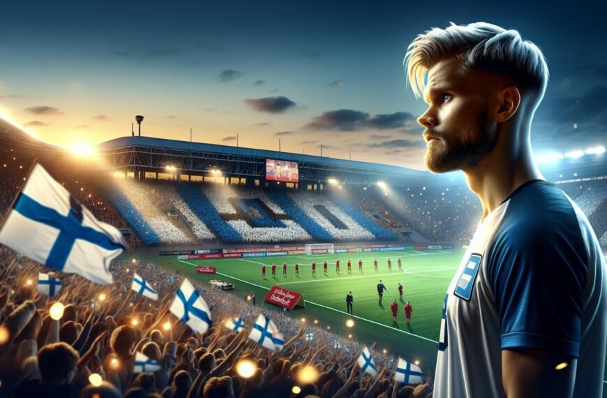 Teemu Pukki kiittää yleisöä jäähyväisottelussaan Suomen maajoukkuepaidassa Tampereen Tammelan stadionilla.