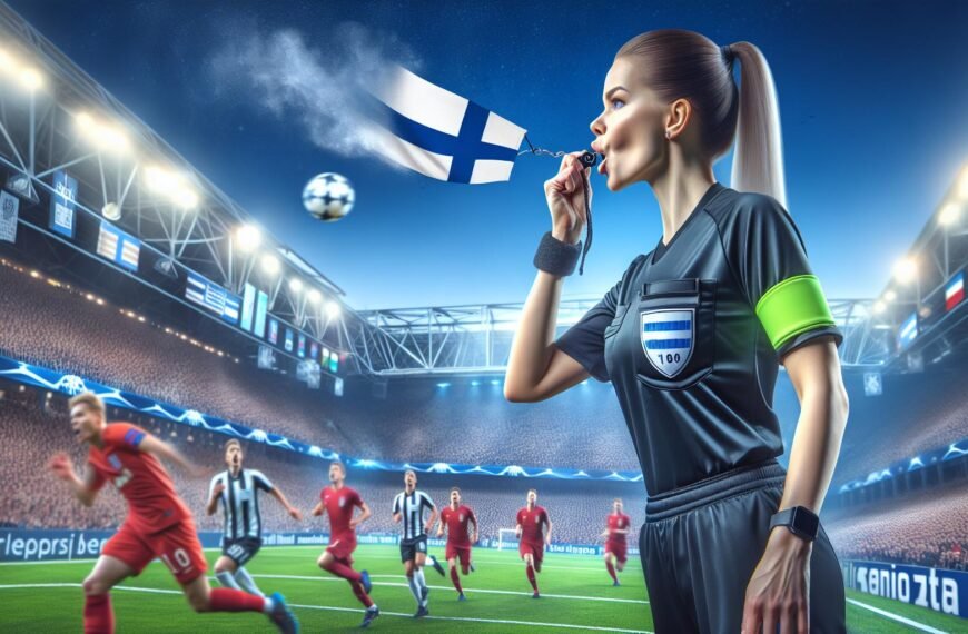 Erotuomari Lotta Vuorio kentällä naisten Mestarien liigan ottelussa Twenten ja Real Madridin välillä Hollannissa