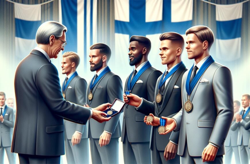 Suomalaiset jalkapallovaikuttajat Tinja-Riikka Korpela, Lukas Hradecky, Linda Sällström ja Ari Lahti saivat Suomen Leijonan ritarikunnan kunniamerkit presidentti Alexander Stubbin myöntäminä joulukuussa 2024.