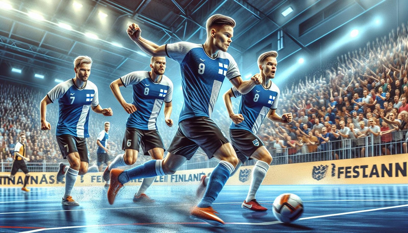 Suomen futsal B-maajoukkue juhlii 4-0 voittoa Virosta vauhdikkaassa ottelussa, jossa Eero Kaisto oli avainhahmo kahdella maalillaan.