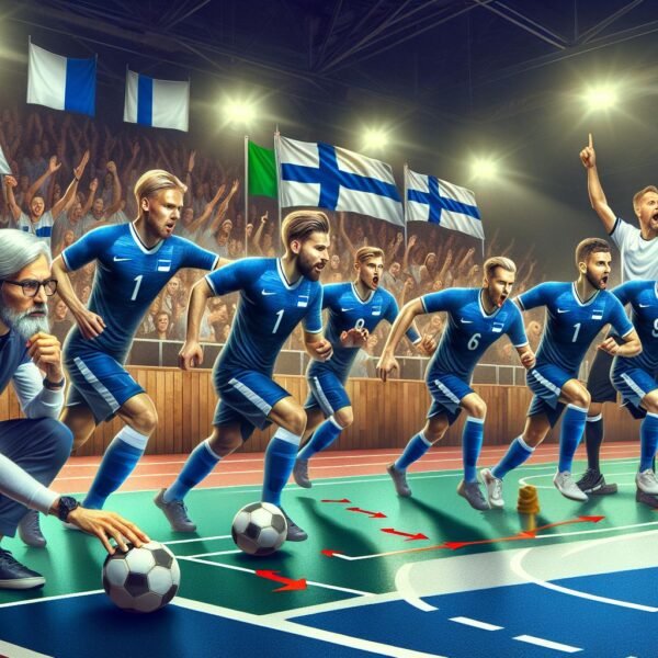 Suomen futsalmaajoukkue valmistautuu kentällä kohtaamaan Italian haasteen ystävyysottelussa – uusi aika alkamassa uusien pelaajien johdolla.