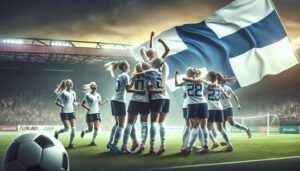 Suomen U19-tyttöjen jalkapallomaajoukkue juhlii voittoa Turkkia vastaan EM-jatkokarsintoihin pääsyn kunniaksi