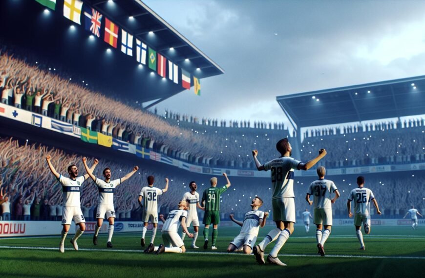 AC Oulun pelaajat juhlivat maalia Liigacupin ottelussa VPS:ää vastaan voitokkaassa 1-4 vieraspelissä Vaasassa vuonna 2026