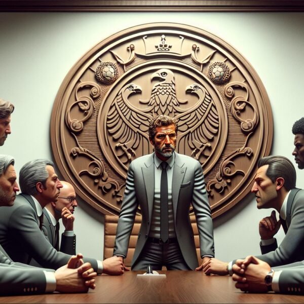 Chelsean päävalmentaja Enzo Maresca jättämässä kentän, taustalla epävarma tulevaisuus ja seuran sisäinen kriisi.