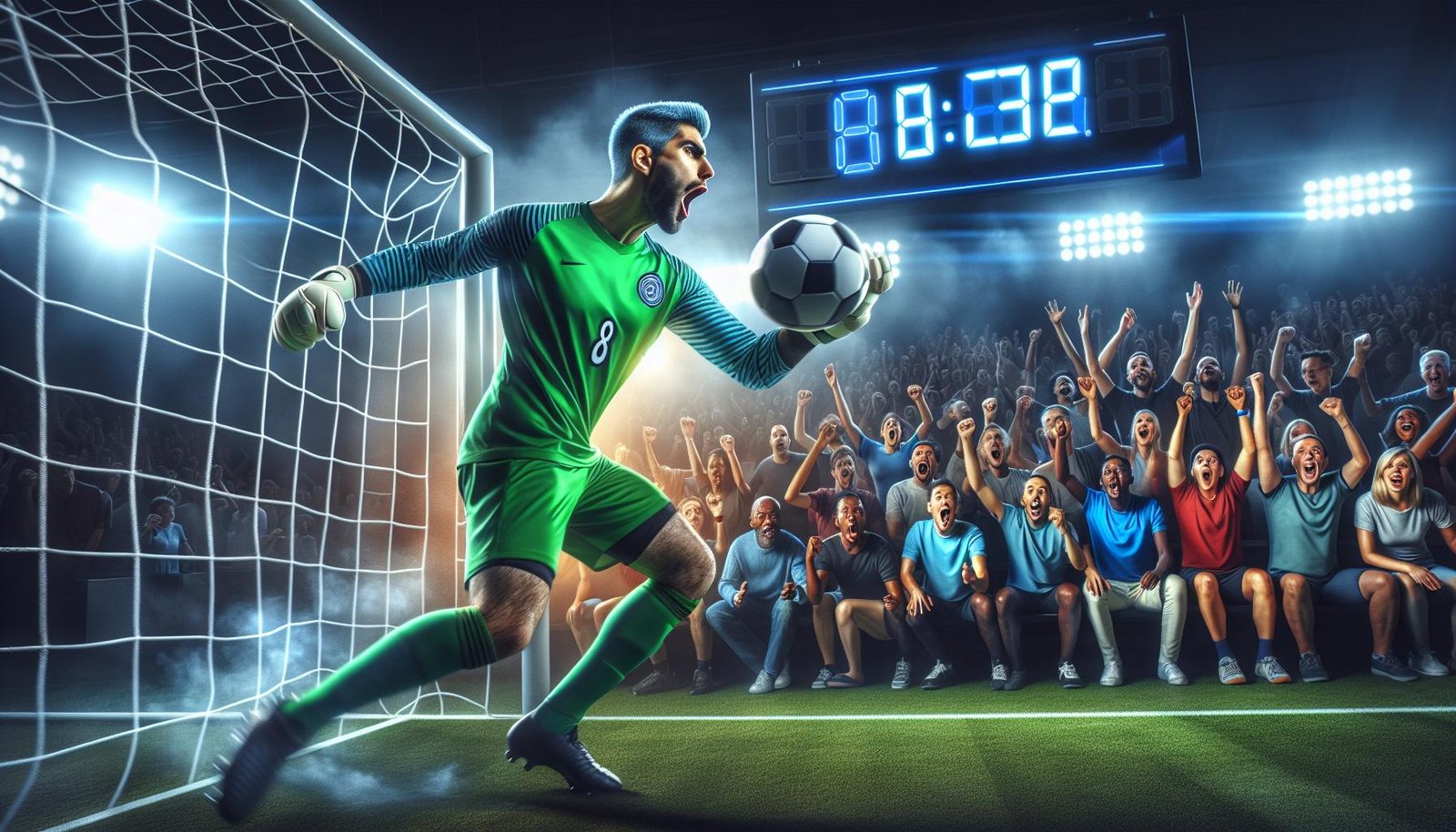 Maalivahti valmistautuu palauttamaan pallon alle kahdeksassa sekunnissa uuden jalkapallosäännön mukaisesti kaudella 2026