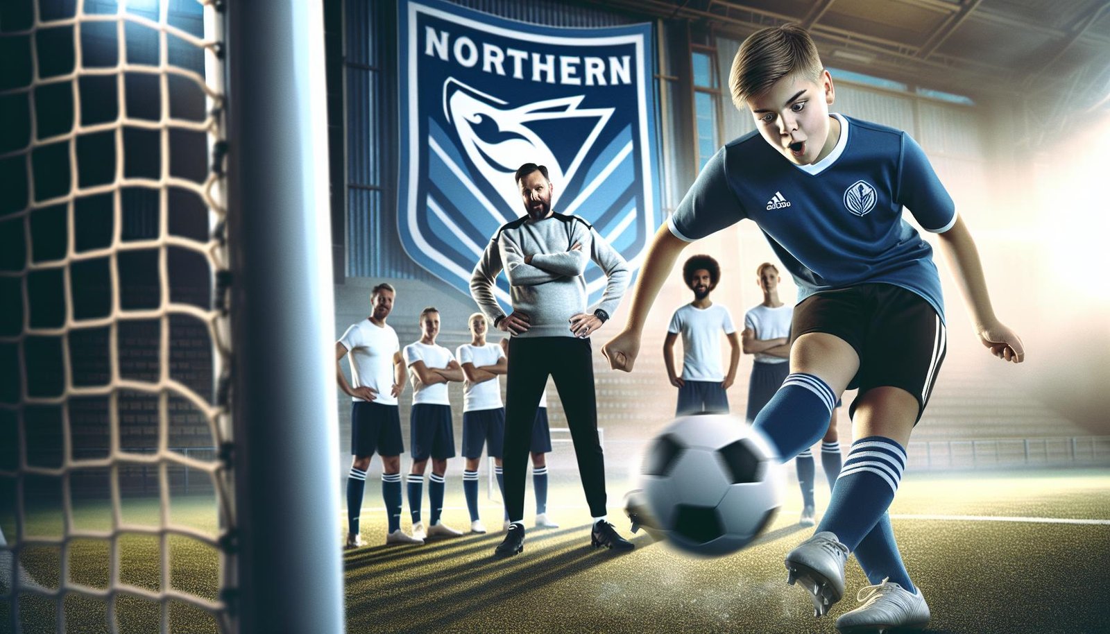 Nuori puolustajalupaus Alex Lietsa AC Oulun peliasussa valmistautumassa Veikkausliigan otteluun