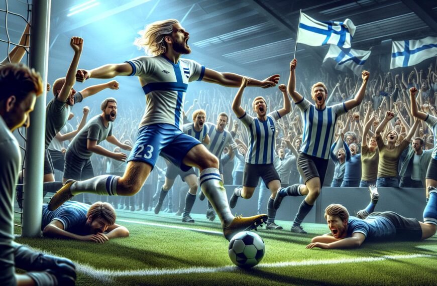 Topi Keskinen juhlii maaliaan Aberdeenin 6–2-voitossa Livingstonia vastaan Skotlannin Valioliigassa.