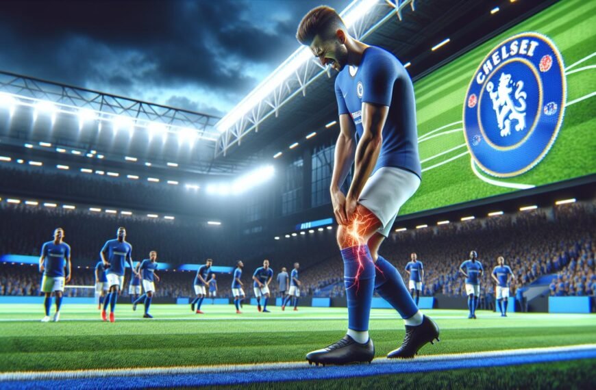 Arsenalin hyökkääjä Kai Havertz pitelee jalkaansa nurmella Manchester United -ottelussa, loukkaantuminen syvensi joukkueen loukkaantumiskriisiä mestaruusjahdin keskellä.