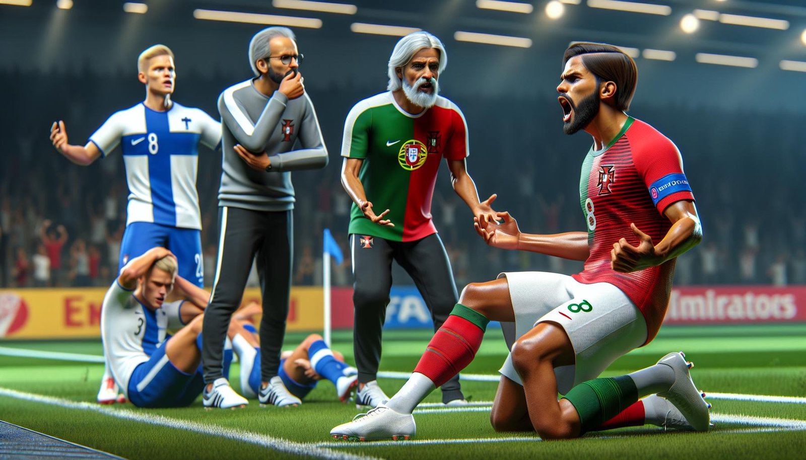 Portugali kohtaa Suomen U17-maajoukkueen jalkapallo-ottelussa ja voittaa 5-0.