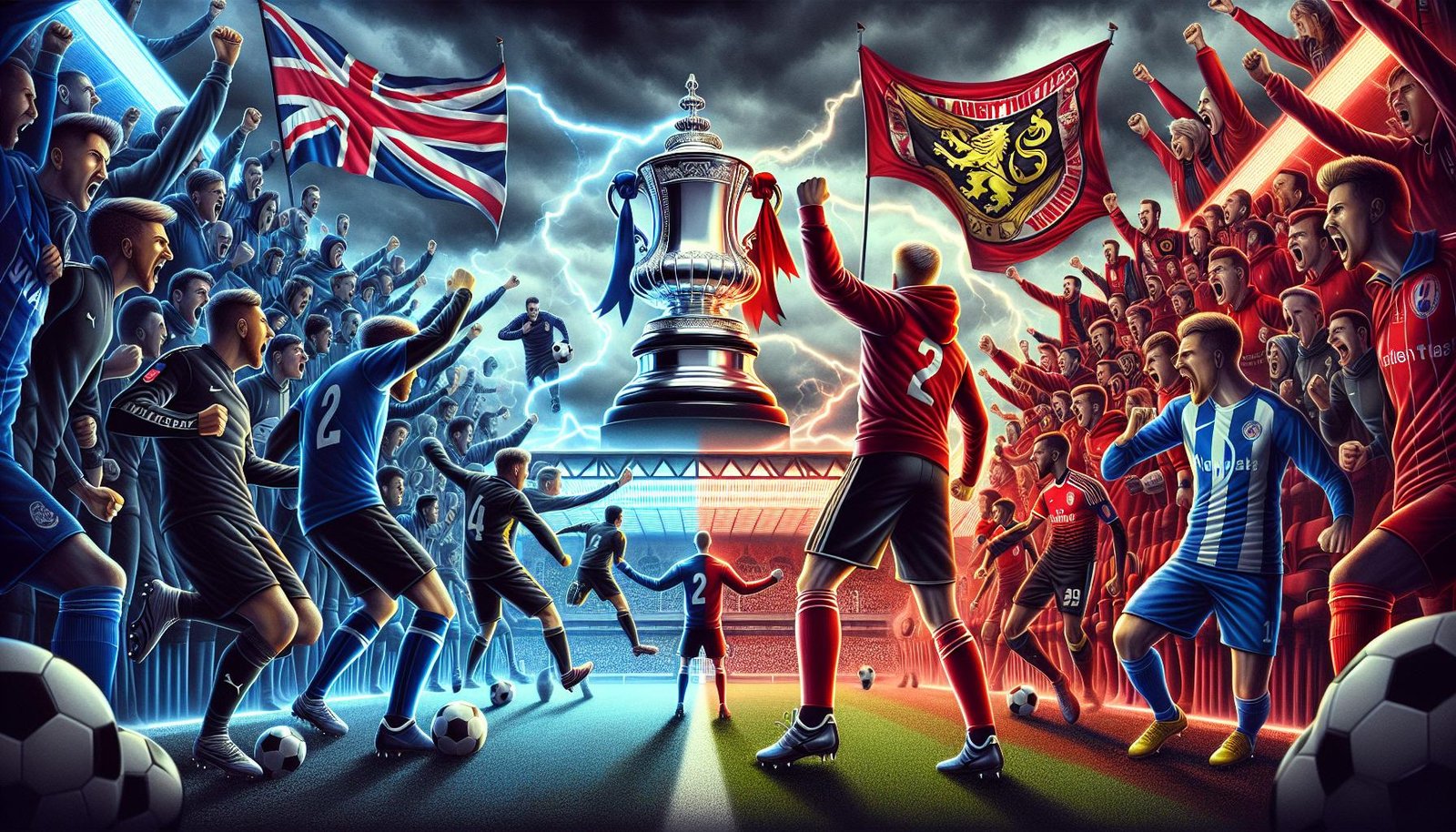 Wrexhamin pelaajat valmistautuvat kohtaamaan Chelsean FA Cupin historialliseen viidennen kierroksen otteluun, symboloiden jalkapallotodellisuuksien eroa ja mahdollisuutta yllättävään voittoon.