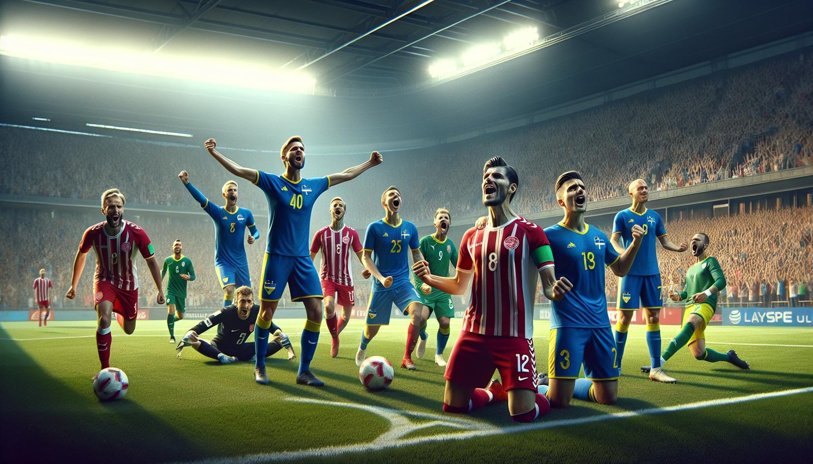 Kuva Skandinavian ja Kosovon joukkueista kilpailemassa paikasta vuoden 2026 MM-kisoissa.