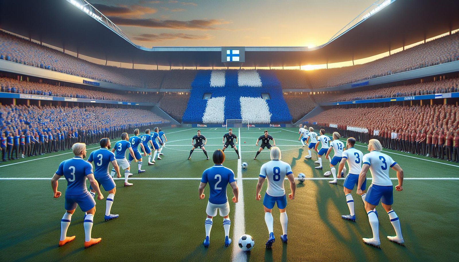 Suomen U19-jalkapallojoukkueen pelaajat valmistautumassa EM-jatkokarsintaotteluun Espanjaa vastaan Guillermo Amor -stadionilla.