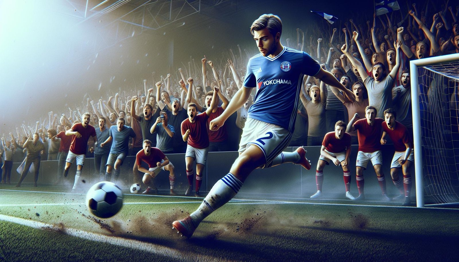 TPS:n Eetu Turkki puskee voittomaalin VPS:aa vastaan harjoitusottelussa Veritas Stadionilla.