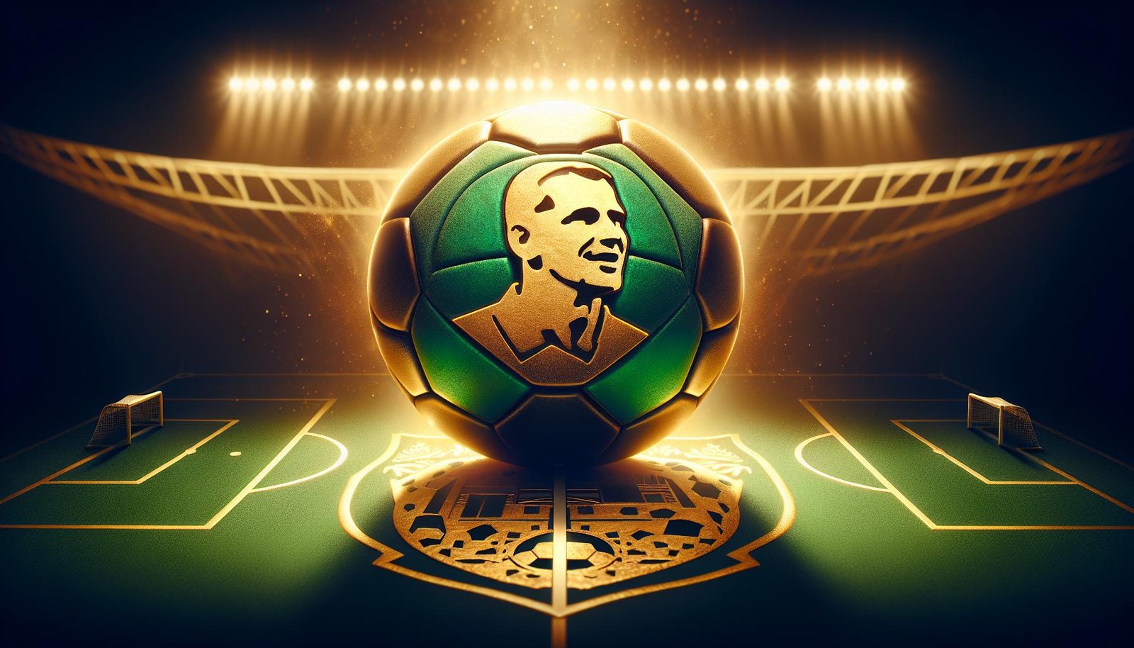 Borislav Mihailov seisoo trofeen vieressä muistellen hänen vaikutustaan Bulgarian jalkapalloon.