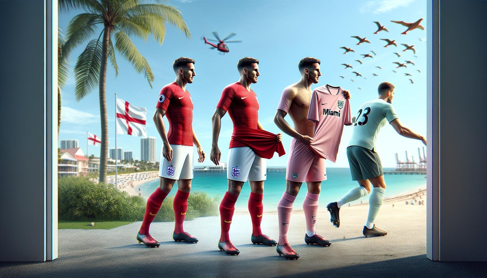 Brasilialainen keskikenttäpelaaja Casemiro Inter Miamin peliasussa jalkapallokentällä