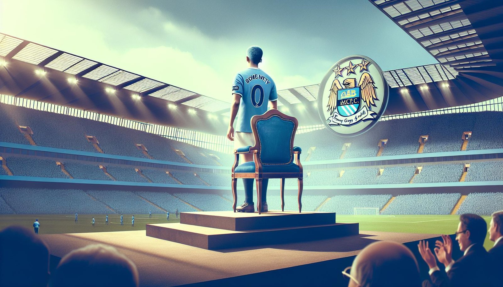 Vincent Kompany kentällä Manchester Cityn pelipaidassa, johtaen joukkuetta kapteenina.